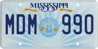 MS license plate MDM990
