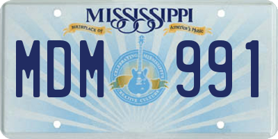 MS license plate MDM991
