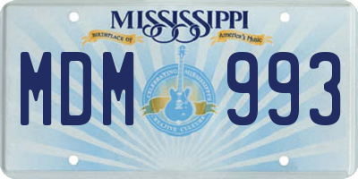 MS license plate MDM993
