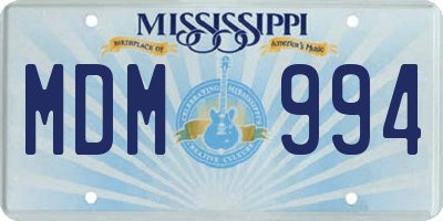 MS license plate MDM994