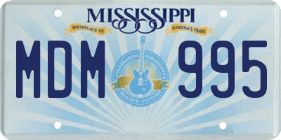 MS license plate MDM995