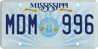 MS license plate MDM996
