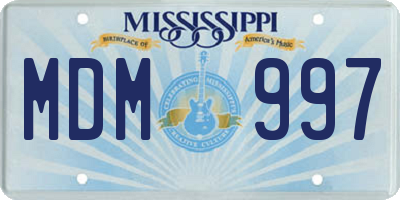 MS license plate MDM997