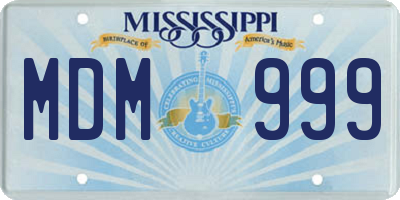 MS license plate MDM999
