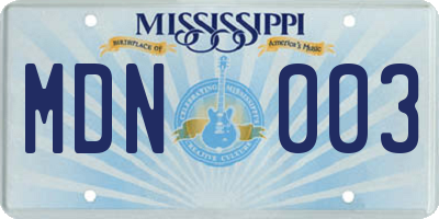 MS license plate MDN003