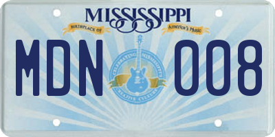 MS license plate MDN008