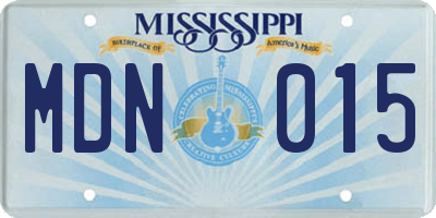 MS license plate MDN015