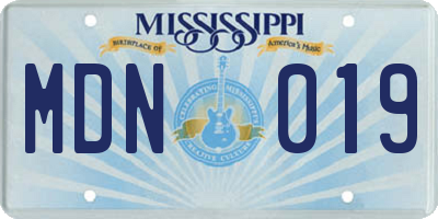 MS license plate MDN019