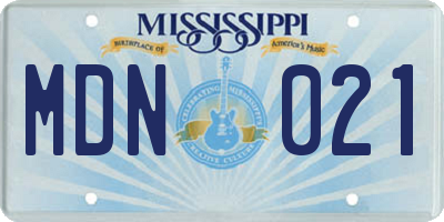 MS license plate MDN021