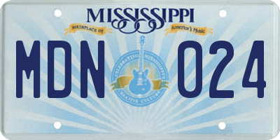 MS license plate MDN024