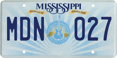 MS license plate MDN027