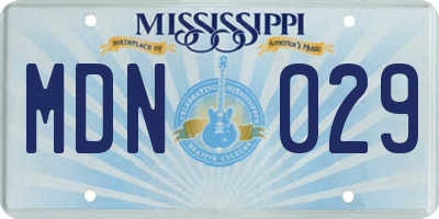 MS license plate MDN029