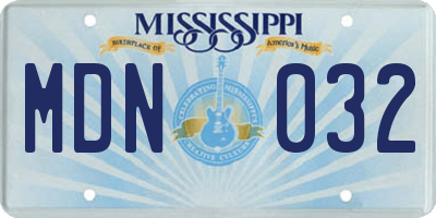 MS license plate MDN032