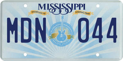 MS license plate MDN044