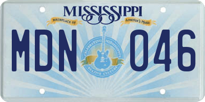 MS license plate MDN046