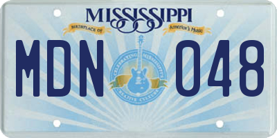 MS license plate MDN048