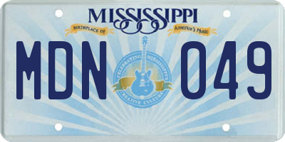 MS license plate MDN049