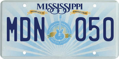 MS license plate MDN050