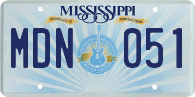 MS license plate MDN051
