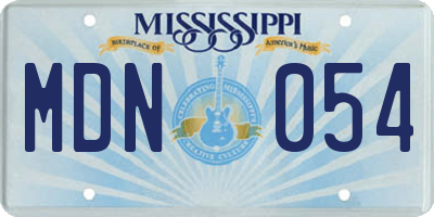 MS license plate MDN054