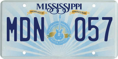 MS license plate MDN057