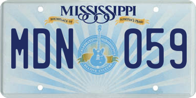 MS license plate MDN059