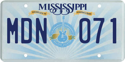 MS license plate MDN071