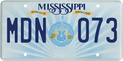 MS license plate MDN073