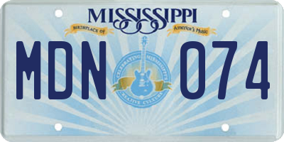 MS license plate MDN074