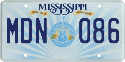 MS license plate MDN086