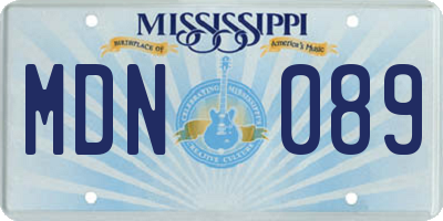 MS license plate MDN089