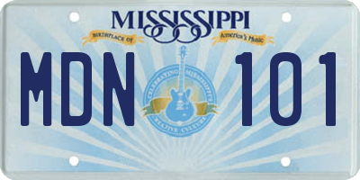 MS license plate MDN101