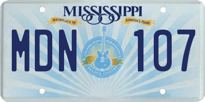 MS license plate MDN107