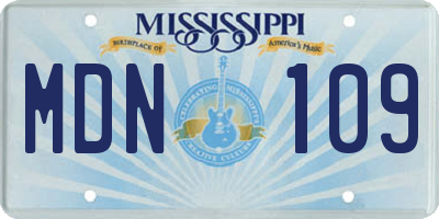 MS license plate MDN109