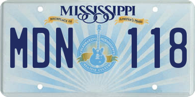 MS license plate MDN118