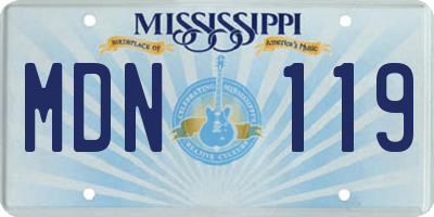 MS license plate MDN119