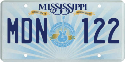 MS license plate MDN122