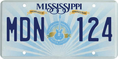 MS license plate MDN124