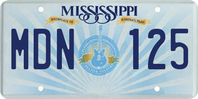 MS license plate MDN125