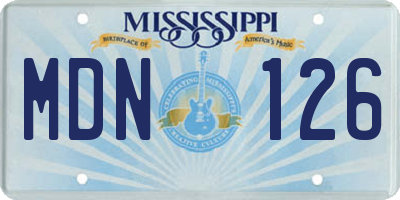 MS license plate MDN126
