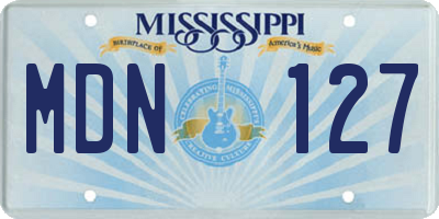 MS license plate MDN127