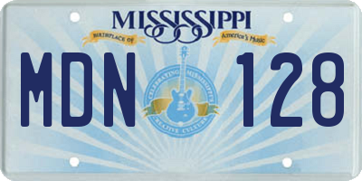 MS license plate MDN128