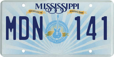 MS license plate MDN141