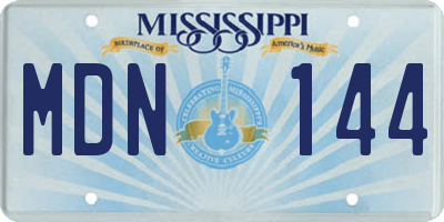 MS license plate MDN144
