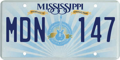 MS license plate MDN147
