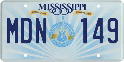 MS license plate MDN149