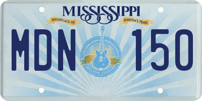 MS license plate MDN150