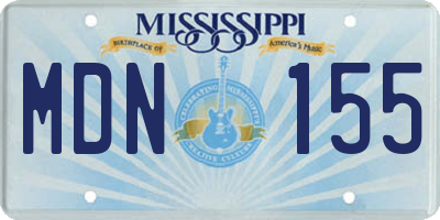 MS license plate MDN155