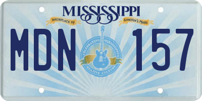 MS license plate MDN157