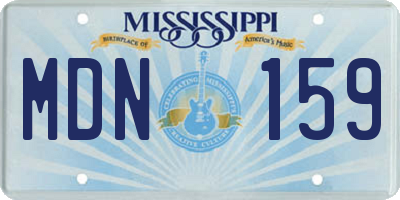 MS license plate MDN159